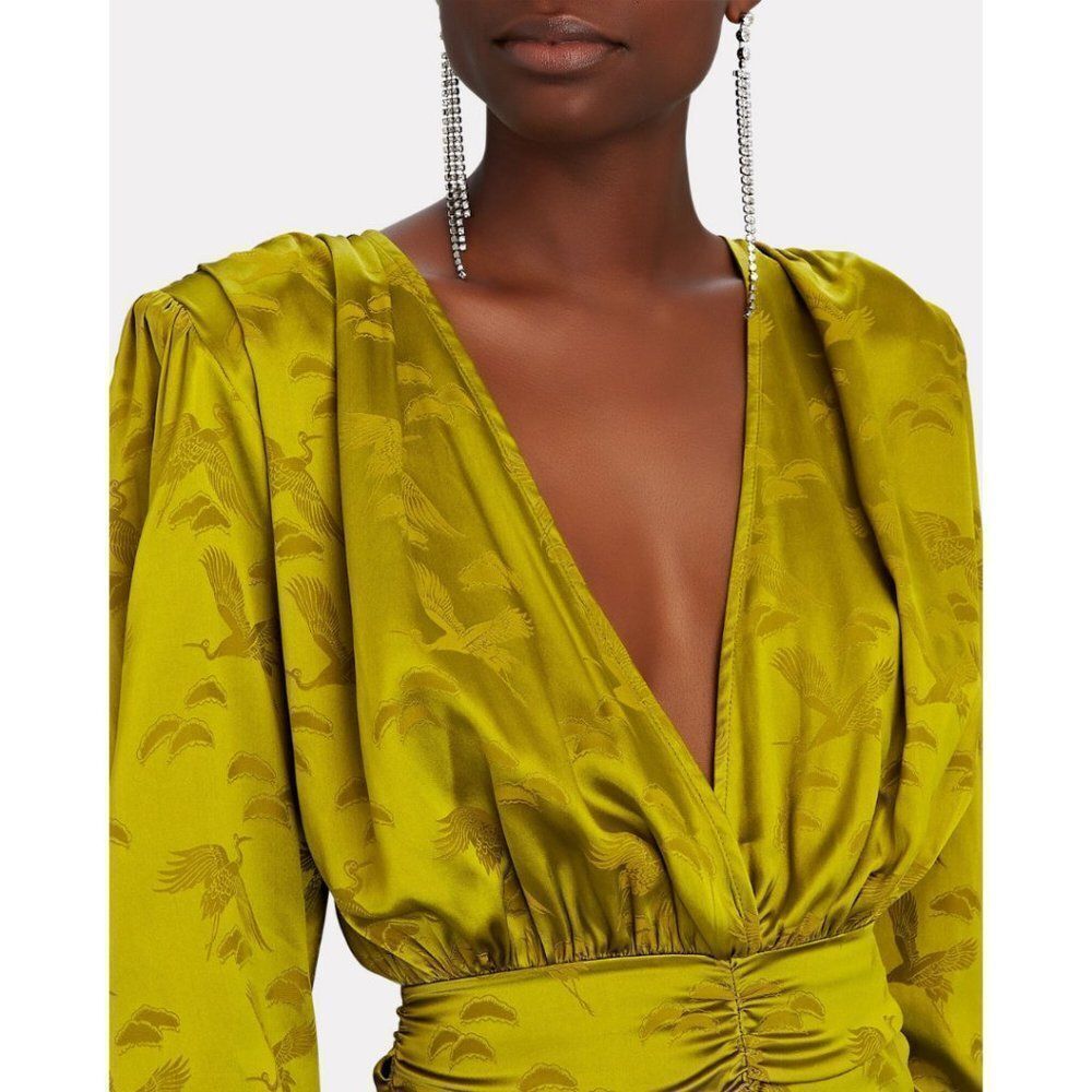 Ronny Kobo Collection Green Ruched Bodycon Mini Dress - Picture 4 of 13